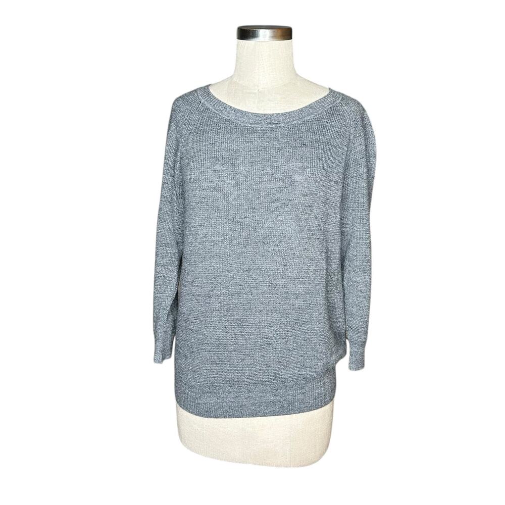 MADEWELL Gray Cotton Thermal Knit Pullover Sweater‎ Jumper Women's Size Large